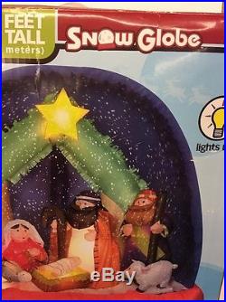 Gemmy Airblown Inflatable Nativity Scene Snow Globe 6 ft It Snows & Lights Up
