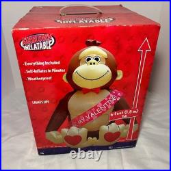 Gemmy Airblown Inflatable Valentine Monkey 6ft Tall Be My Valentine 41150