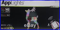 Gemmy AppLights LED Lightshow 4 ft Lighted Crystal Swirl Buck Yard Sculpture NIB