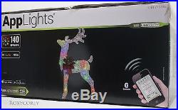 Gemmy AppLights LED Lightshow 4 ft Lighted Crystal Swirl Buck Yard Sculpture NIB