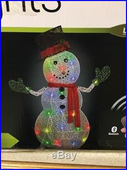 Gemmy AppLights LED Lightshow 50 Crystal Swirl Snowman Sculpture Multi Color