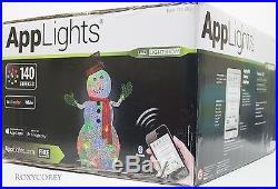 Gemmy AppLights LED Lightshow 50 in Lighted Crystal Swirl Snowman Sculpture