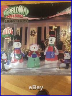 Gemmy Christmas 10' Wide Animated Light Show Musical Inflatable Airblown remote