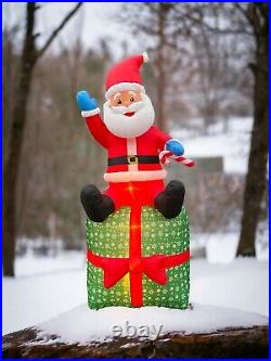 Gemmy Christmas 10 ft Giant Santa on Gift Box Airblown Inflatable