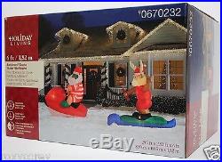 Gemmy Christmas 29.5 ft Wide Lighted Santa Water Ski Scene Airblown Inflatable