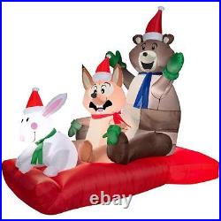 Gemmy Christmas 43 in Animated Woodland Sled Scene Airblown Inflatable NIB