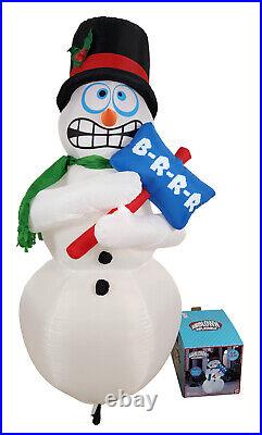 Gemmy Christmas 6 ft Animated Silly Shivering Snowman Airblown Inflatable Brrrrr