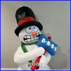 Gemmy Christmas 6 ft Animated Silly Shivering Snowman Airblown Inflatable Retire