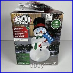 Gemmy Christmas 6 ft Animated Silly Shivering Snowman Airblown Inflatable Retire