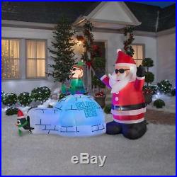 Gemmy Christmas 8 ft Projection Swirls Igloo Santa Scene Airblown Inflatable NEW