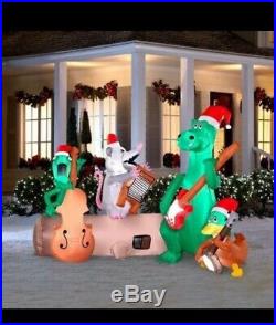 Gemmy Christmas Airblown Inflatable Swamp Bayou Musical Band Crocodile Possum