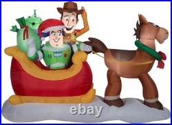 Gemmy Christmas Airblown Inflatable Toy Story withSleigh Scene Disney, 5 ft Tall