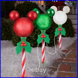 Gemmy Christmas Disney Magic Holiday 3 Mickey Mouse ColorMotion Pathway Markers