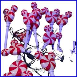 Gemmy Christmas Mickey Mouse Peppermint Pathway Lights Disney Blow Mold
