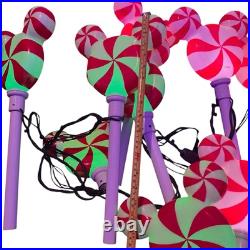 Gemmy Christmas Mickey Mouse Peppermint Pathway Lights Disney Blow Mold