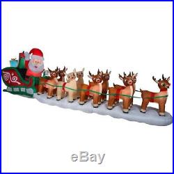 Gemmy Christmas Rudolph 17.5 ft Wide Santa Sleigh and Reindeer Inflatable NIB