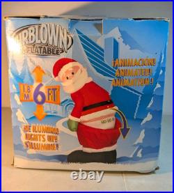 Gemmy Christmas Santa Mooning Animated 6 Tested Working Illuminated Lights Box