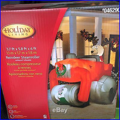 Gemmy Christmas yard inflatable BRAND NEW Reindeer Steamroller