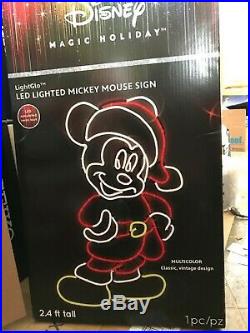 Gemmy Disney Magic Holiday LED Lighted Mickey Mouse Sign 29 Christmas Decor