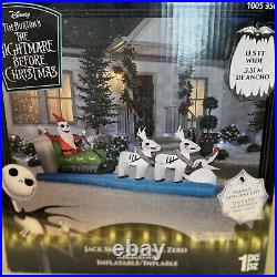 Gemmy Disney’s Jack Skellington Sleigh Scene Christmas Inflatable 11.5 Ft Long