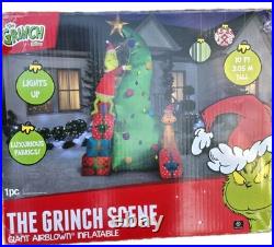 Gemmy Dr Seuss 10 ft Grinch Max (No Stakes) Christmas Tree Airblwon Inflatable