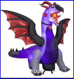 Gemmy Halloween 10 ft Dragon with Fire Breathing Flaming Mouth Inflatable