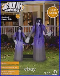 Gemmy Halloween 5.5 ft Short Circuit Creepy Girls Lighted Airblown Inflatable
