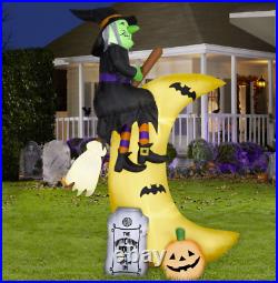 Gemmy Halloween 7.5 ft Witch Over the Moon Airblown Inflatable NIB