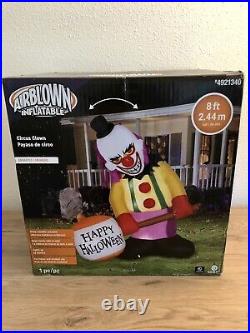 Gemmy Halloween 8 ft Animatronic Animated Circus Clown Airblown Inflatable NEW