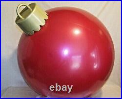 Gemmy Holiday Time Giant Inflatable Christmas Ornament Rubber Red Green Gold Top