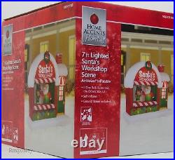 Gemmy Home Accents Christmas 7 ft Santa’s Workshop Scene Airblown Inflatable NIB