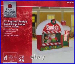 Gemmy Home Accents Christmas 7 ft Santa’s Workshop Scene Airblown Inflatable NIB
