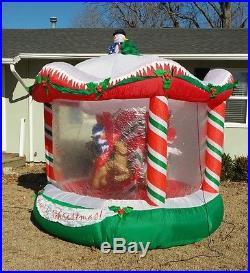Gemmy Inflatable Christmas Carousel 8' Airblown Animated Moving Santa Lighted