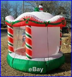 Gemmy Inflatable Christmas Carousel 8' Airblown Animated Moving Santa Lighted