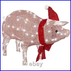 Gemmy LED Lightshow Shimmer Pig Christmas Yard Art Lighted Decoration Holiday