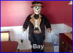 Gemmy Life Size Dancing Skeleton withTiger Stripe Suit Animatronic Halloween