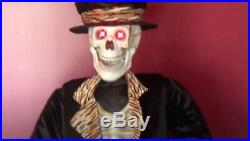 Gemmy Life Size Dancing Skeleton withTiger Stripe Suit Animatronic Halloween