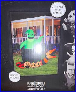 Gemmy Lighted Airblown Inflatable Oogie Boogie Disney Halloween Decor 7.5ft