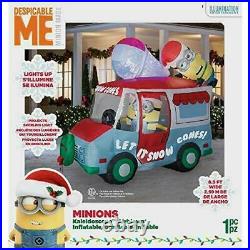 Gemmy Minions Despicable Me Inflatable Snow Cone Holiday Truck with Swirling