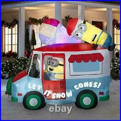 Gemmy Minions Despicable Me Inflatable Snow Cone Holiday Truck with Swirling