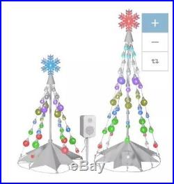 Gemmy Orchestra Of Lights 66 Duo Christmas Tree Speakers LED Color Changing