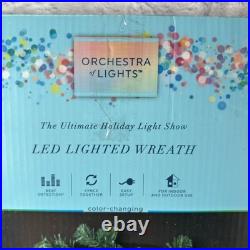 Gemmy Orchestra of Lights 27 Wreath 24 LED Color-Changing Lights Rare 1041141