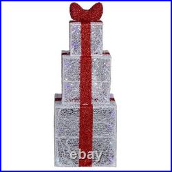 Gemmy Orchestra of Lights 35.43 inch Color-Changing Crystal Swirl Gift Box Trio