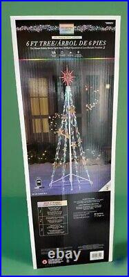 Gemmy Orchestra of Lights 6 ft 156 LED Color Changing Lights Tree New 5969251