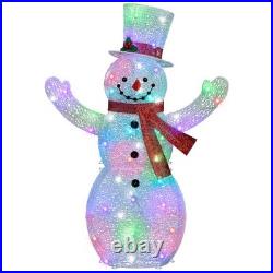 Gemmy Orchestra of Lights Color-Changing 48 in Freestanding Snowman Yard Decor