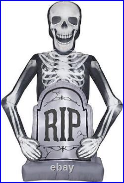 Gemmy Photorealistic Airblown Skeleton withTombstone Giant, 10 ft Tall