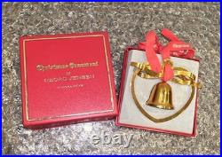 Georg Jensen 1984 24 Karat Gold Plated Bell/Heart Christmas Ornament Broken Box Georg Jensen 1984 24 Karat Gold Plated Bell/Heart Christmas Ornament Broken Box