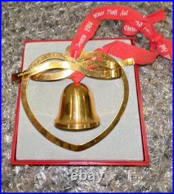 Georg Jensen 1984 24 Karat Gold Plated Bell/Heart Christmas Ornament Broken Box Georg Jensen 1984 24 Karat Gold Plated Bell/Heart Christmas Ornament Broken Box