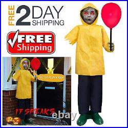 Georgie IT 4 Ft Scary Sound Activated Prop Halloween Indoor Decorations For Home
