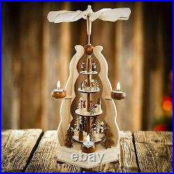 German Christmas Carousel Pyramid windmill wood Nativity Scene-22 in Decoration